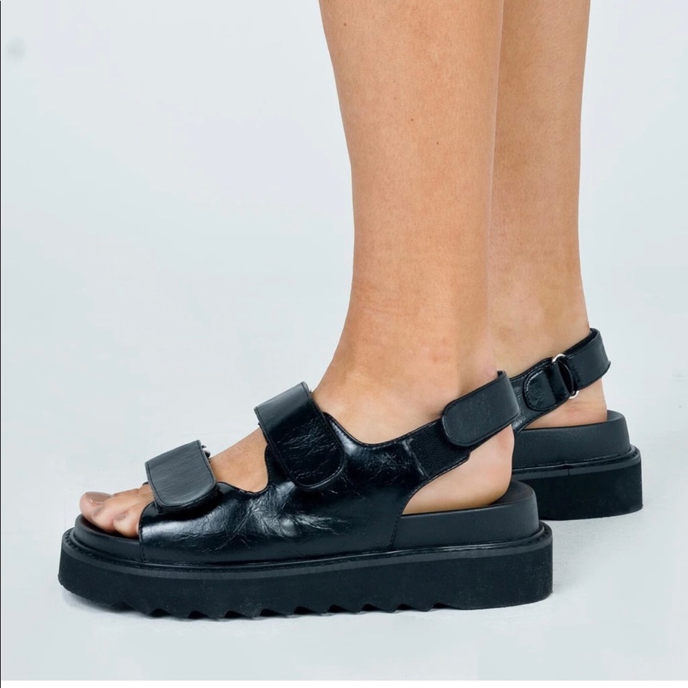 Vegan Leather Chunky Sandals